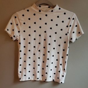 Polka Dot Short Sleeve Blouse